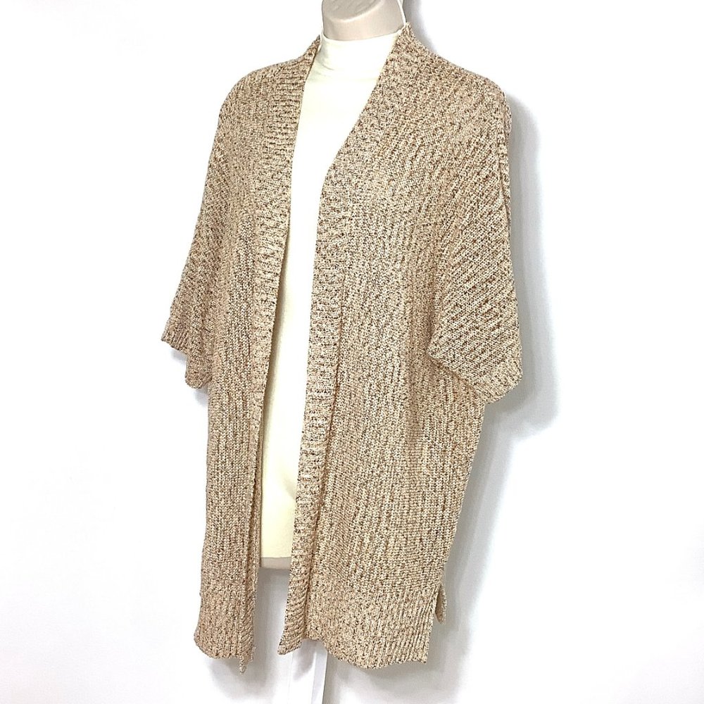 NWT Lane Bryant Metallic Cardigan Sweater 14 16 Open Front Gold Knit 1X Party - Picture 7 of 10